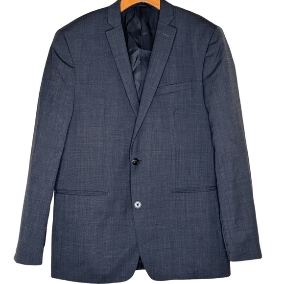 BarIII 100% Wool Oversized Boyfriend Blazer Gray Extra Large Lined Dark Academia - Picture 1 of 14